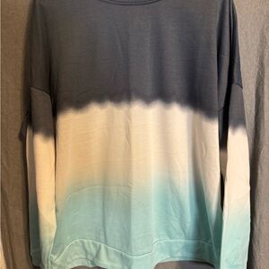 Gradient Sweatshirt - Blue and White